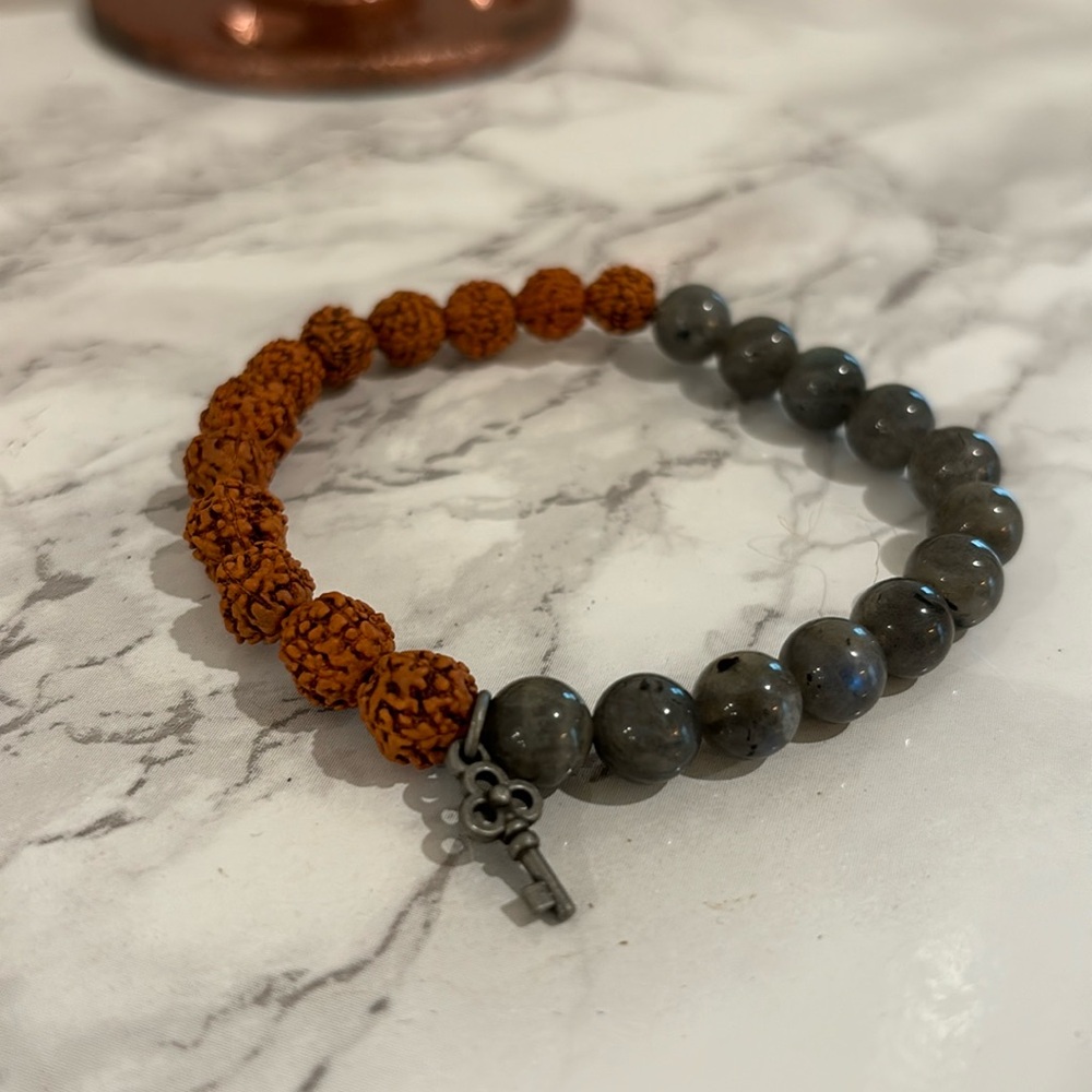 Labadorite and Rudrasha bracelet
